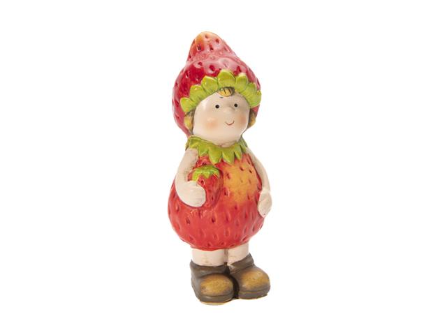 5" TERRACOTTA STRAWBERRY GIRL FIGURINE